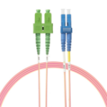 4Cabling 5m LC-SC/APC OS1 / OS2 Singlemode Fibre Optic Duplex Cable. Salmon Pink