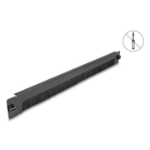 DeLOCK 19″ 1U Cable Management Brush Strip open at the bottom tool-free black