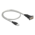 DeLOCK 64267 seriële kabel Zwart, Transparant 0,5 m USB Type-A DB-9