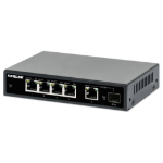 Intellinet 5-Port Gigabit Ethernet PoE+ Switch with SFP Port, Four PSE PoE Ports, IEEE 802.3at/af (PoE+/PoE) Compliant, PoE Power Budget of 91 W, Desktop Format, Wall-mount Option