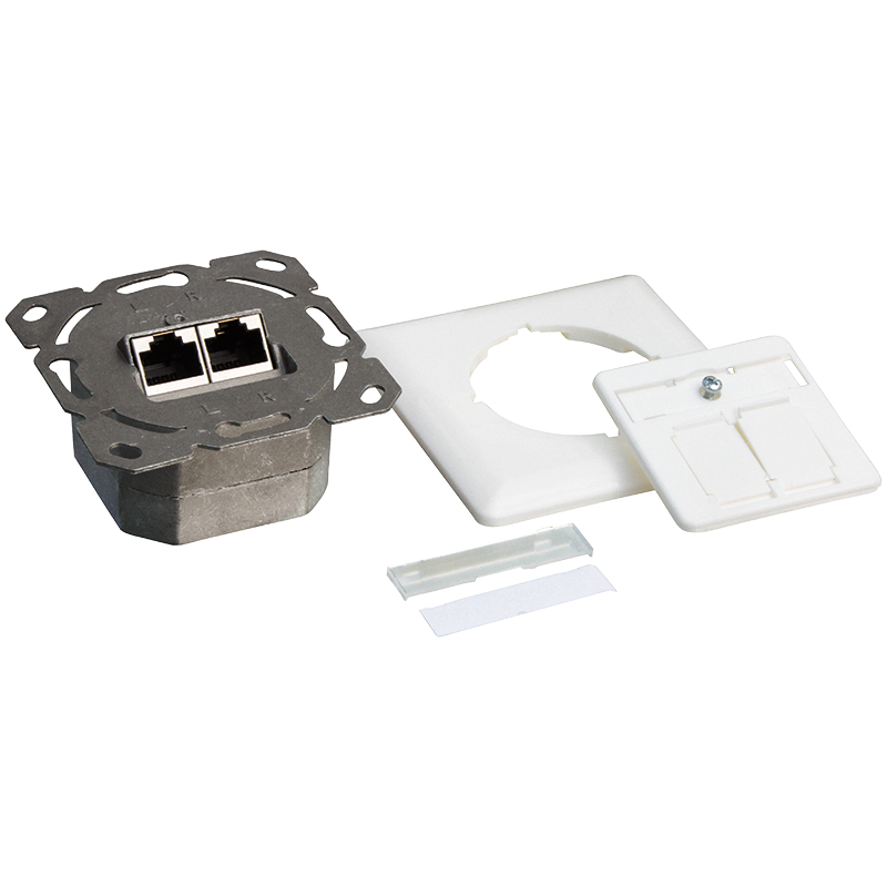 Image of LogiLink NP0123 socket-outlet RJ-45 Metallic, White