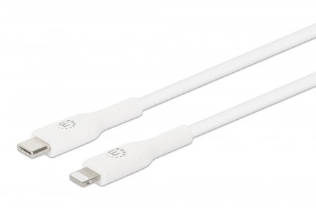 Photos - Cable (video, audio, USB) MANHATTAN USB-C to Lightning Cable, Charge & Sync, 0.5m, White, Fo 394 