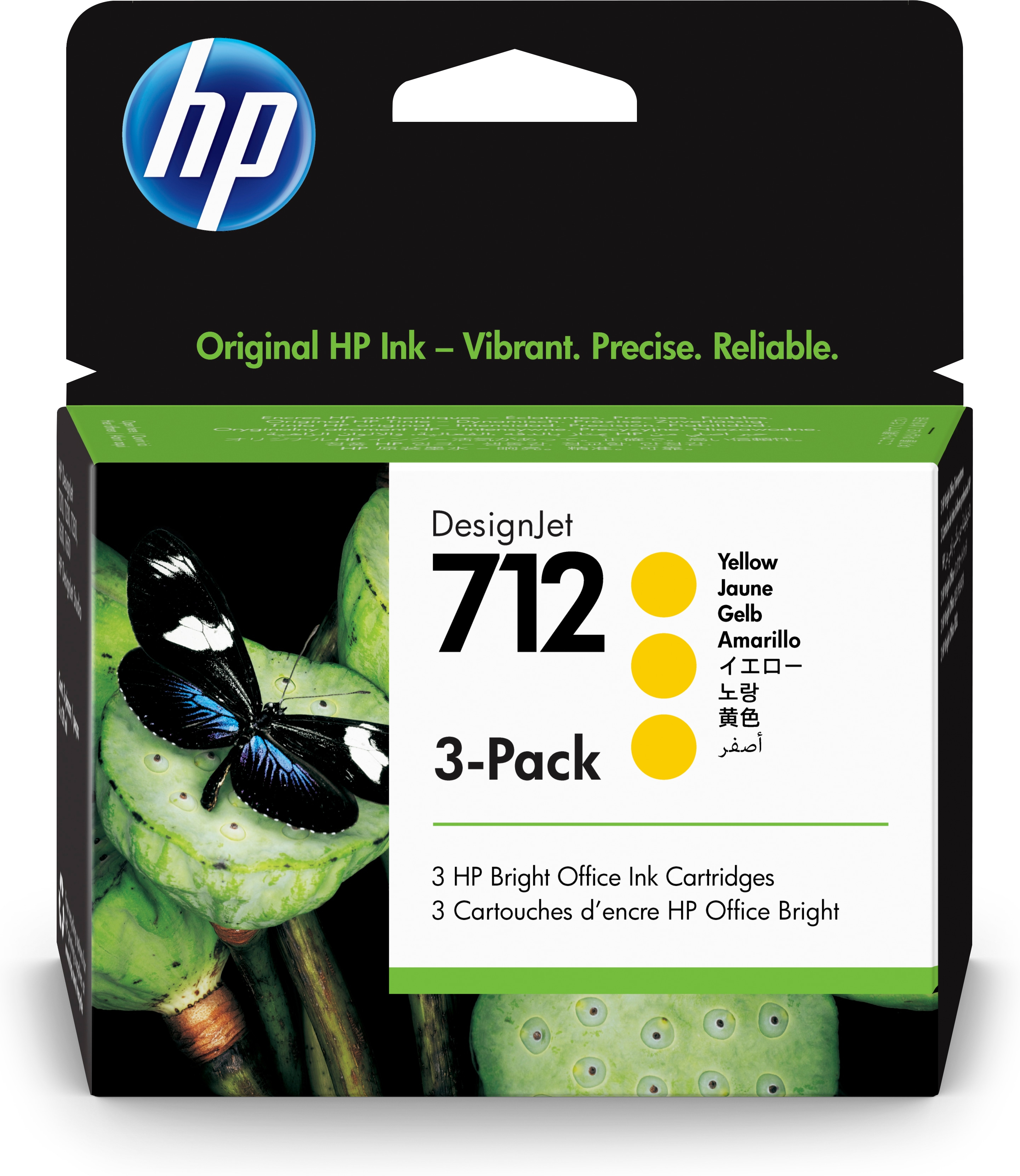 Image of HP 3ED79A/712 Ink cartridge yellow multi pack 29ml Pack=3 for HP...