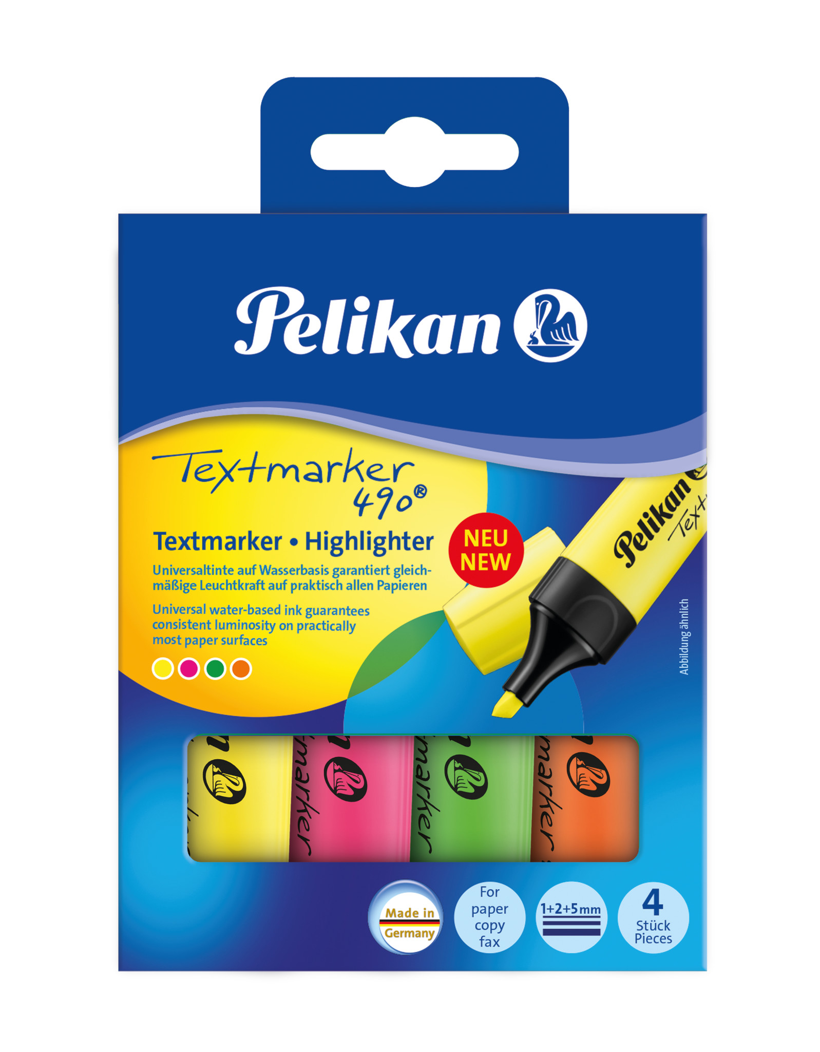Image of Pelikan Textmarker 490 marker 4 pc(s) Green, Orange, Pink, Yellow