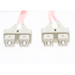 4Cabling 2m SC-SC OM1 Multimode Fibre Optic Cable: Salmon Pink