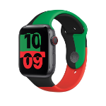 Apple Black Unity Band Black, Green, Red Fluoroelastomer