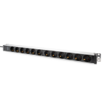 Digitus Socket strip with aluminum profile, 12-way safety sockets, 2 m cable safety plug