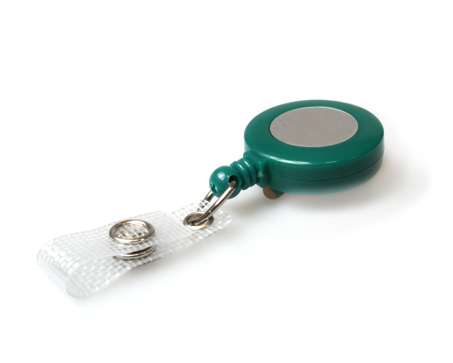 Image of Digital ID Green Card Reels with Reinforced ID Straps with Silver...