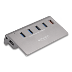 DeLOCK USB 10 Gbps Hub with 4 USB Type-A Ports + 1 Fast Charging Port incl. Power Supply