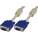 Deltaco RGB HD15 VGA cable 1 m VGA (D-Sub) Blue, Grey