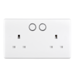 BG Electrical Slim Nexus Double Switched 13A Power Socket + Smart Home Control - White