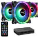 Aerocool DUO12PRO Kit 3xFan 12cm ARGB LED Dual Ring Antivibration 6 Pins Black