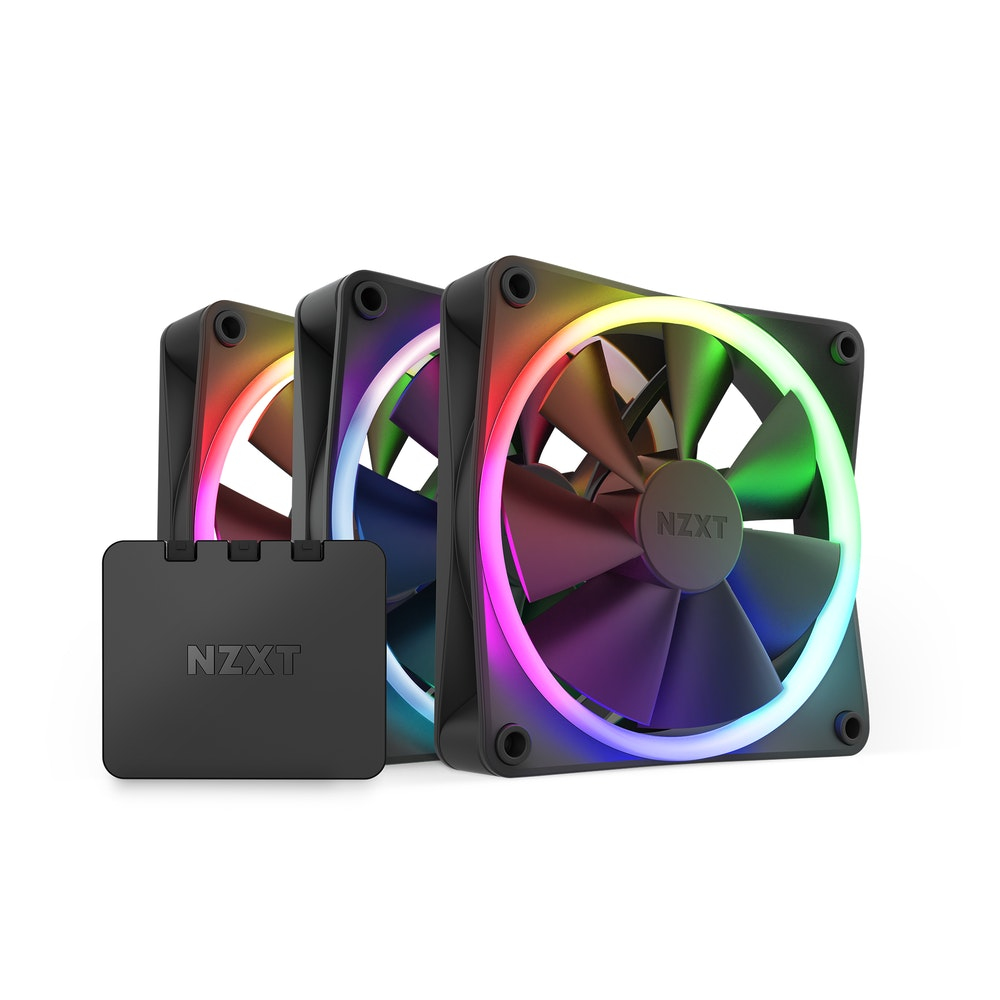 NZXT F120 RGB Triple Pack Datorväska Fan 12 cm Svart 3 styck
