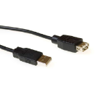 ACT USB 2.0 extension cable USB A male - USB A female zwart