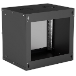 Intellinet 19" netwerkkast wand (basic), 9U, 400 mm diep, zwart, bouwpakket, max. 50 kg, bruikbare diepte 340 mm, glazen deur, montagemateriaal niet inbegrepen