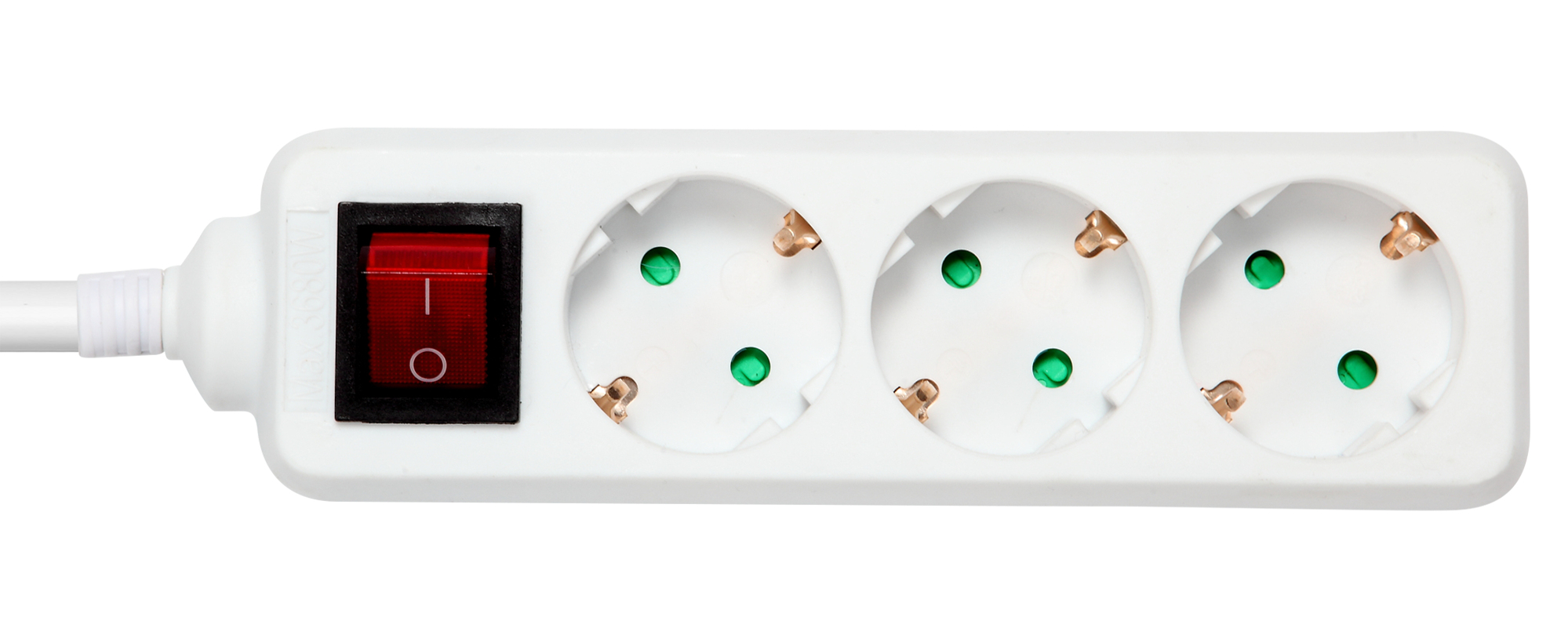 EU Product - Earthed power strip, 1xCEE 7/7, 3xCEE 7/3, child protected, 3m - White thumbnail
