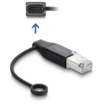 DeLOCK 61101 tussenstuk voor kabels 1 x USB Type-C 1 x RJ45 Antraciet