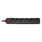 Deltaco GT-0660 power extension 1.5 m 6 AC outlet(s) Indoor Black