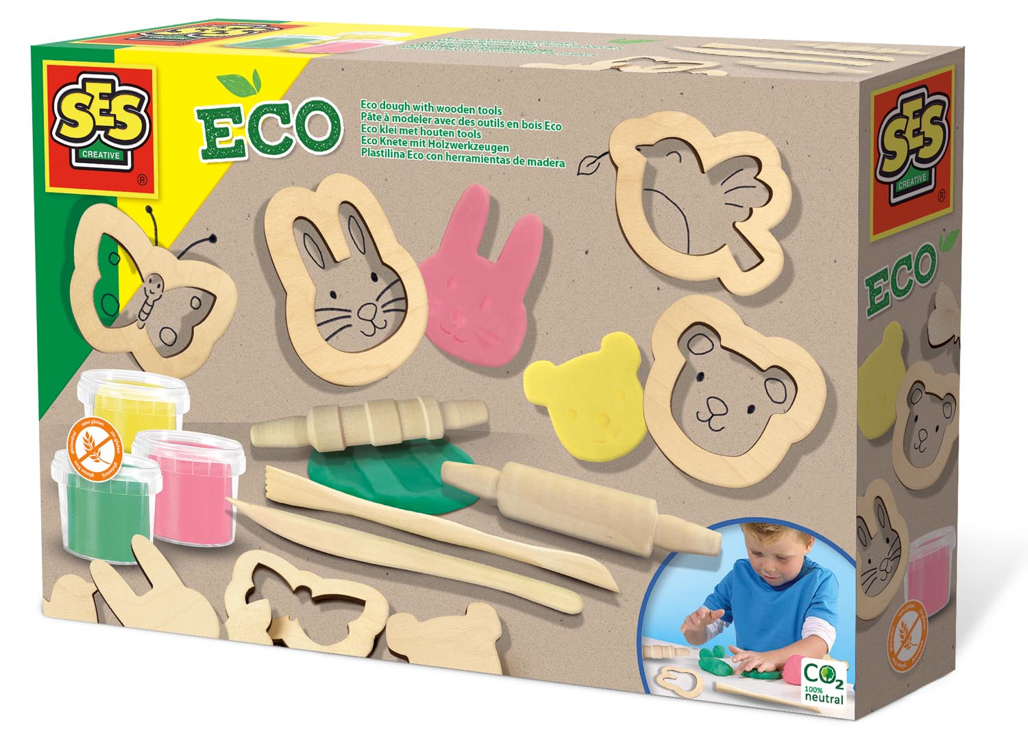 SES Creative Eco dough with wooden tools