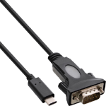 InLine USB-C to serial adapter cable, USB-C male / DB9 male, 1.8m
