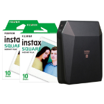 Fujifilm Instax SP-3 Share Square Wireless Photo Printer - Black - Printer + 20 Shot Pack