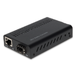 AddOn Networks 10/100/1000Base-TX(RJ-45) to Open SFP Port Mini Media Converter w/US power supply network media converter 1000 Mbit/s Multi-mode, Single-mode Black