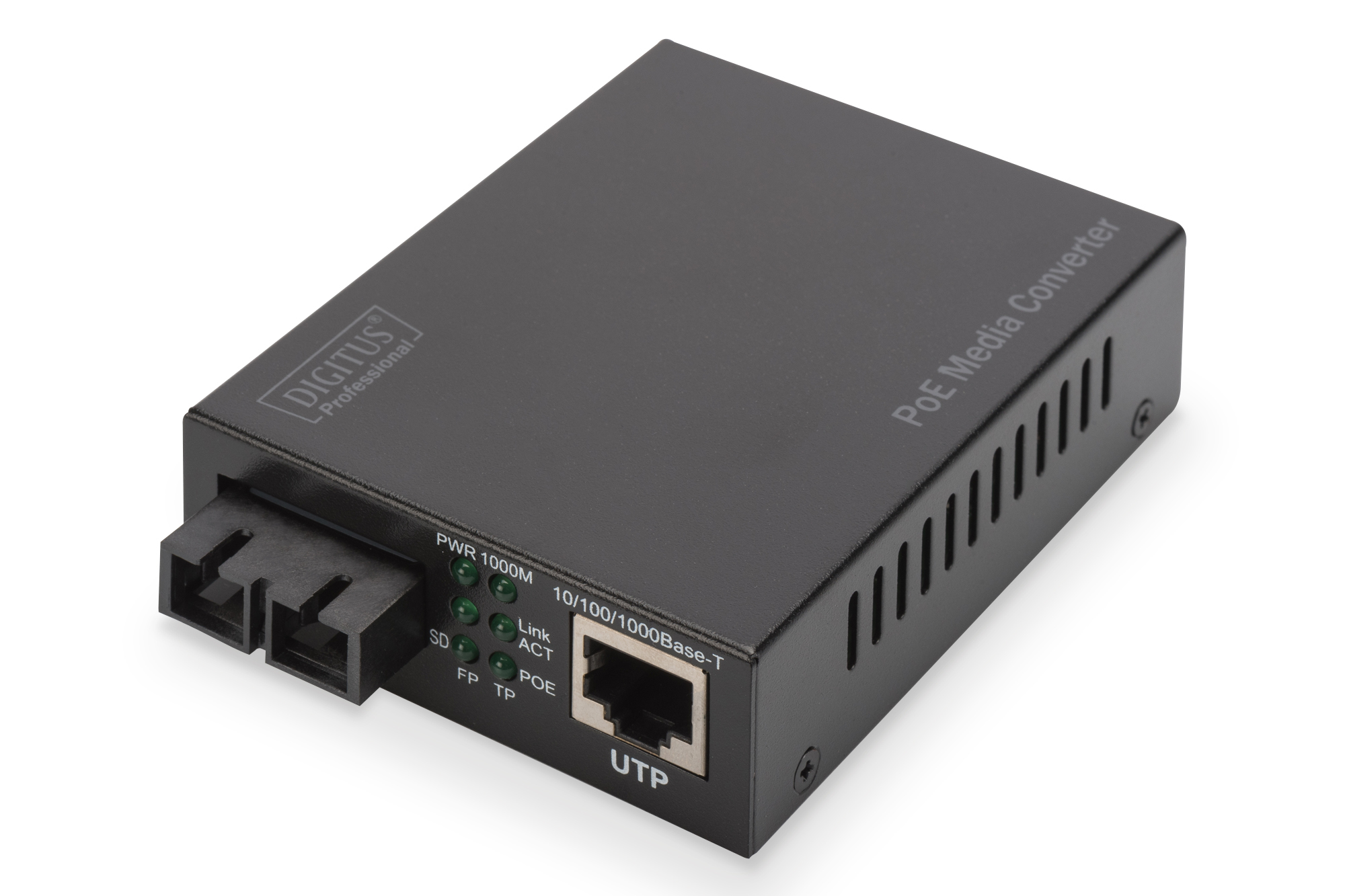 Image of Digitus Gigabit PoE media converter, RJ45 / SC, SM, PSE