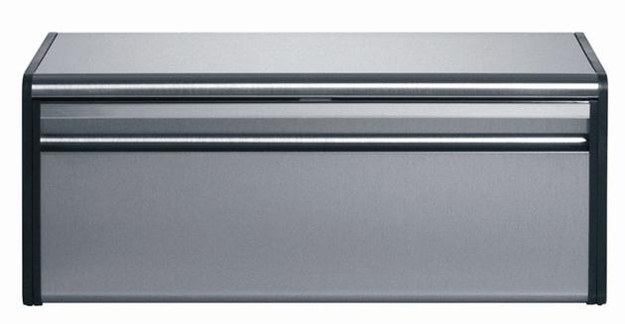 Image of Brabantia Matte Steel Fall Front Bread Box - Rectangular -...