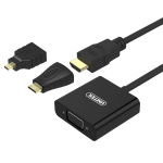 UNITEK Y-6355 video cable adapter VGA (D-Sub) HDMI Type A (Standard) Black