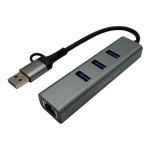 LC-Power LC-HUB-C-MULTI-9 interface hub USB 3.2 Gen 1 (3.1 Gen 1) Type-A 5000 Mbit/s Antraciet, Zwart