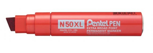 Image of Pentel N50XL permanent marker Red Chisel tip 6 pc(s)
