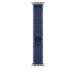 Apple 49mm Blue/Bright Blue Trail Loop - M/L - Natural Titanium Finish Band Titanium, Polyester, Spandex, Nylon