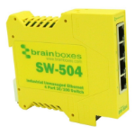 Brainboxes SW-504 network switch Unmanaged L2 Fast Ethernet (10/100) DIN rail Yellow