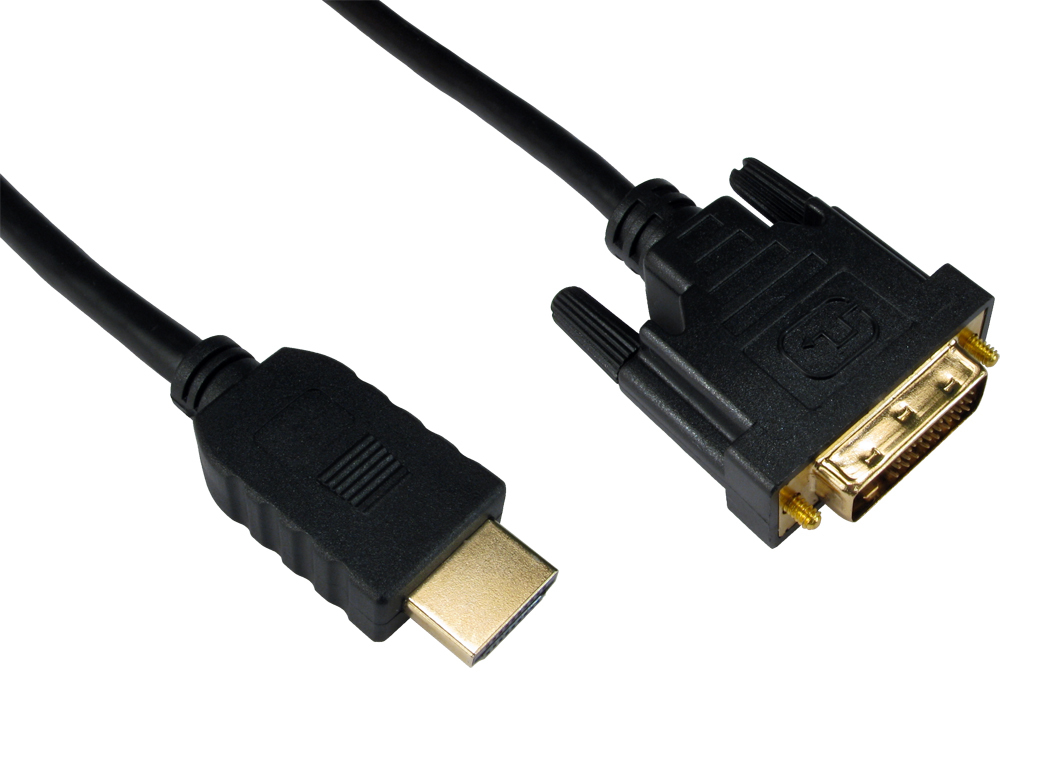 Cables Direct HDMI - DVI-D, 1m HDMI Type A (Standard) Black