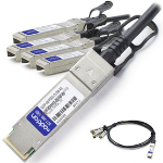 AddOn Networks 1m, QSFP28/4xQSFP28 InfiniBand/fibre optic cable Black, Silver