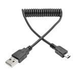 Tripp Lite U030-006-COIL USB cable 70.9" (1.8 m) USB 2.0 USB A Mini-USB B Black