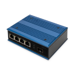 Digitus 4 Port Fast Ethernet Network Switch, Industrial, Unmanaged, 1 SFP Uplink