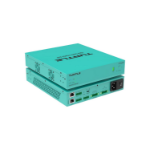 Turtle AV Dante Network Power Amplifier. 150W Class D Amplifier, with 2x Dante inputs, 2x Line inputs, 2x Dante outputs, 2x Line outputs, 2x 75W APM outputs. Built-in Audio DSP.