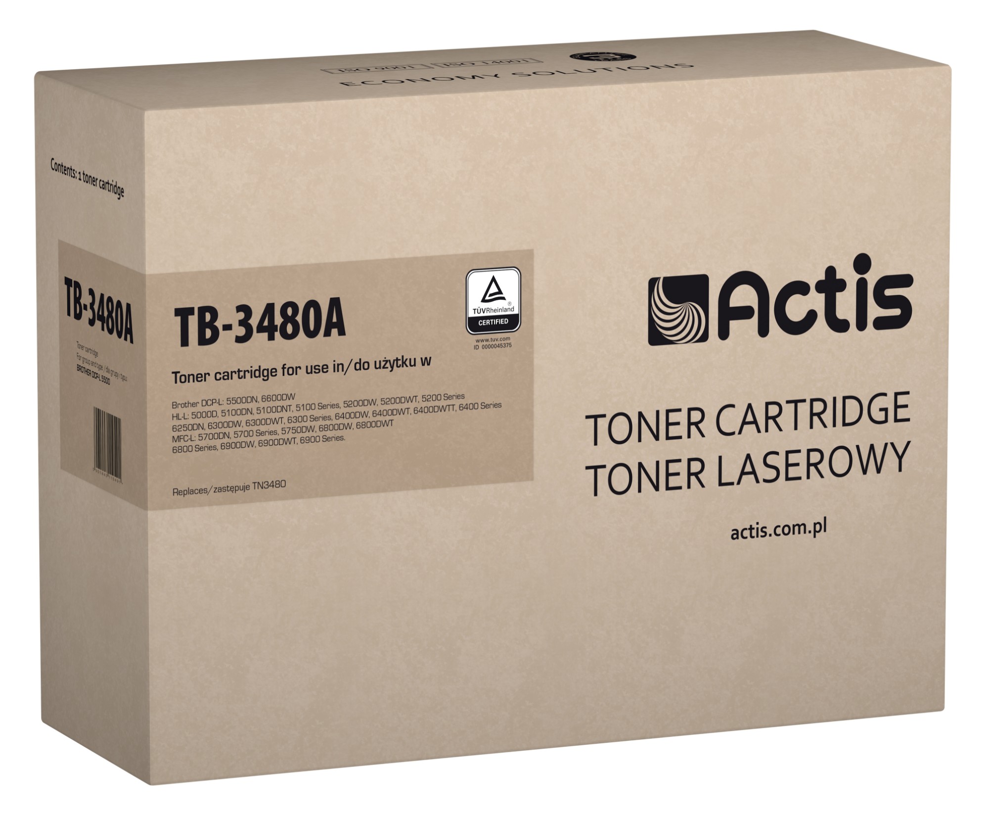 Actis TB-3480A toner (replacement for Brother TN-3480; Standard; 8,000 pages; black)