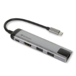 Verbatim 49141 interface hub USB 3.2 Gen 1 (3.1 Gen 1) Type-C 1000 Mbit/s Black, Silver