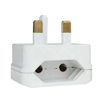 FDL EURO PLUG MAINS LEAD - UK PLUG CONVERTER WHITE