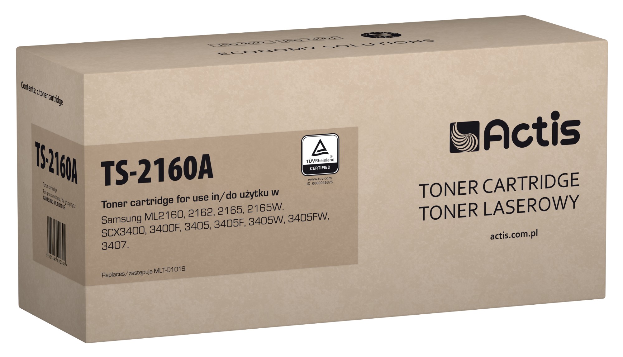 Actis TS-2160A toner (replacement for Samsung MLT-D101S; Standard; 1500 pages; black)