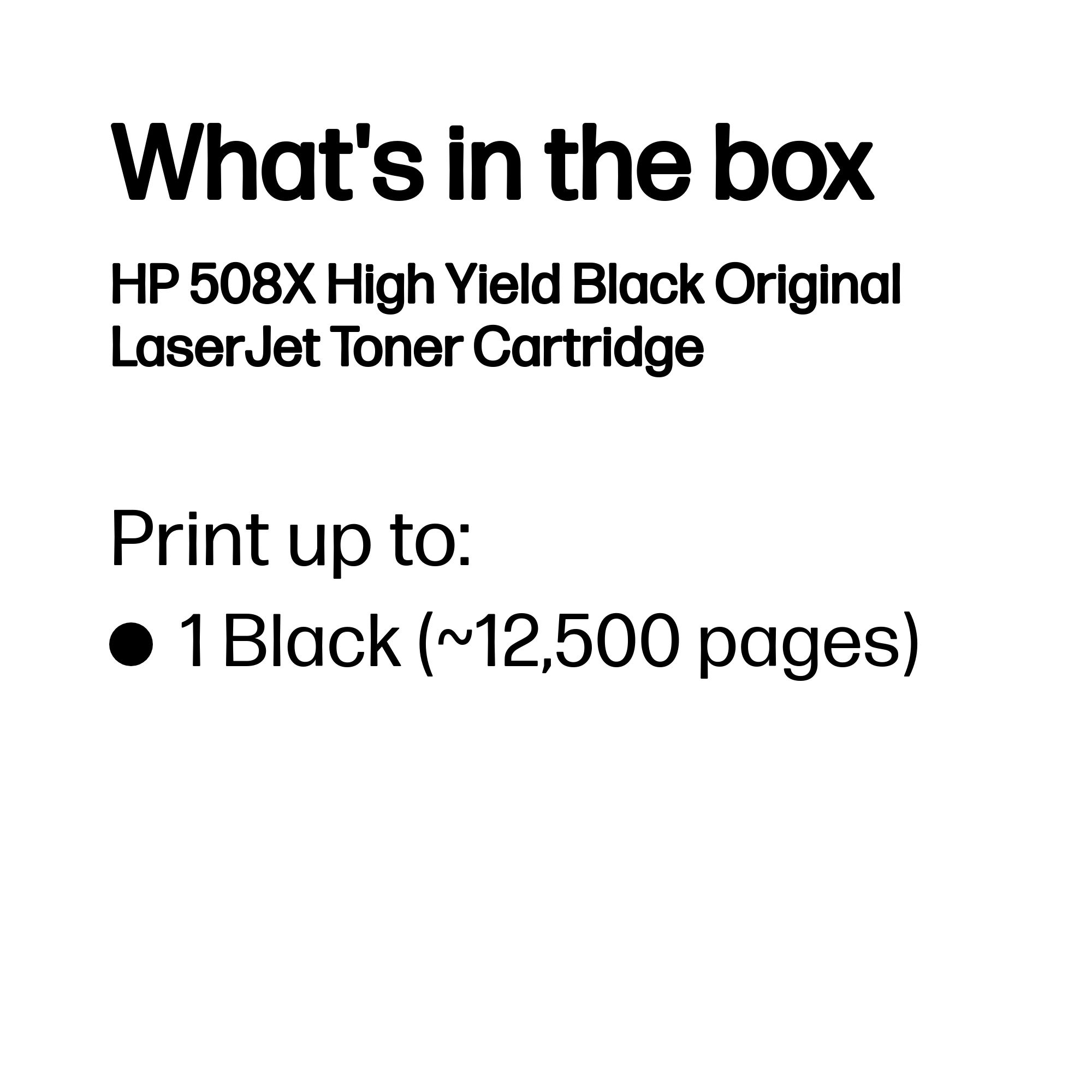 HP CF360X/508X Toner cartridge black, 12.5K pages ISO/IEC 19798 for HP CLJ M 552/E 55040
