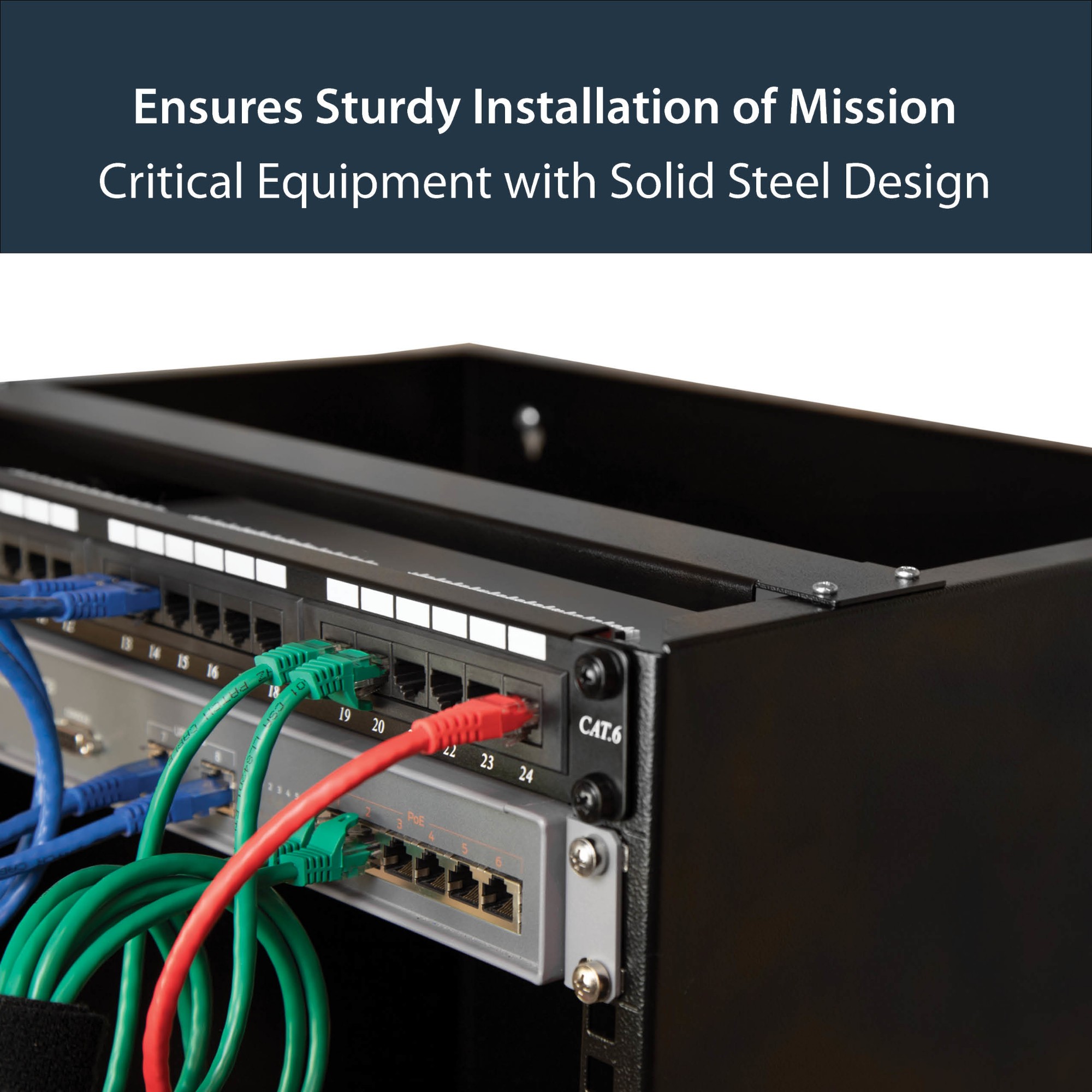 StarTech.com Wall-Mount Bracket for Shallow Rack-Mount Equipment - Solid Steel - 12U