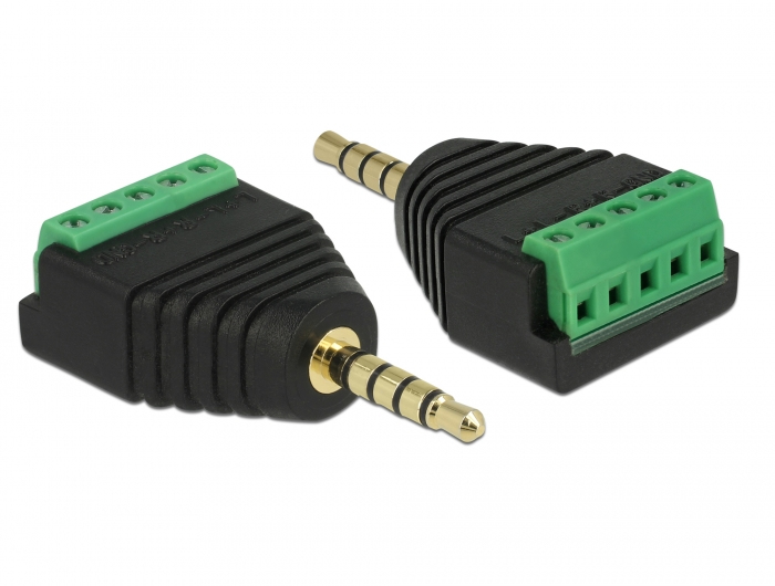 DeLOCK 65947 cable gender changer 3.5 mm Terminal block Black, Green