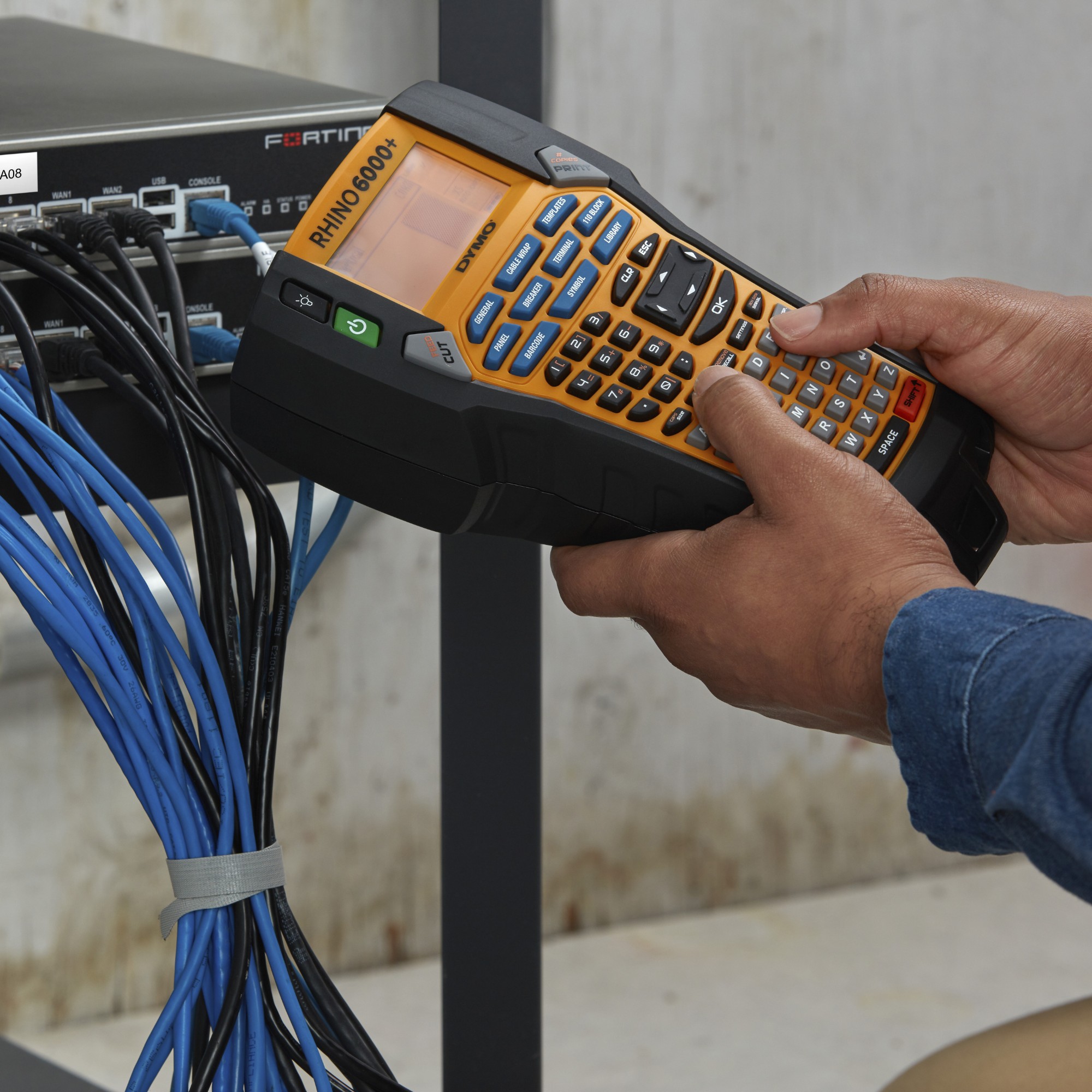 Blue Label Computer DYMO Rhino 6000+ Industrial Label Maker | Computer Connected Label ...