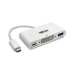 Tripp Lite U444-06N-DU-C USB-C to DVI Adapter with USB 3.x (5Gbps) Hub Port and PD Charging, White