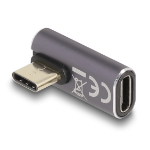 DeLOCK USB Adapter 40 Gbps USB Type-C PD 3.0 100 W male to female rotated angled left / right 8K 60 Hz metal