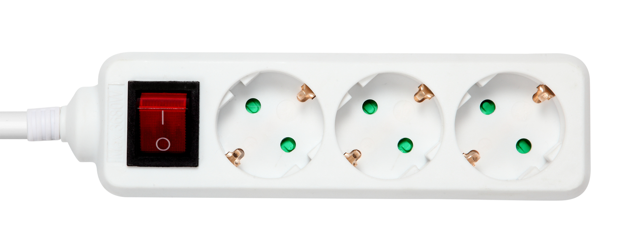 EU Product - Earthed power strip, 1xCEE 7/7, 3xCEE 7/3, child protected, 5m - White thumbnail