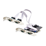 StarTech.com 4-Port Serial PCIe Card, Quad-Port PCI Express to RS232/RS422/RS485 (DB9) Serial Card, Low-Profile Bracket Incl., 16C1050 UART, Windows/Linux, TAA Compliant - Level-4 ESD Protection